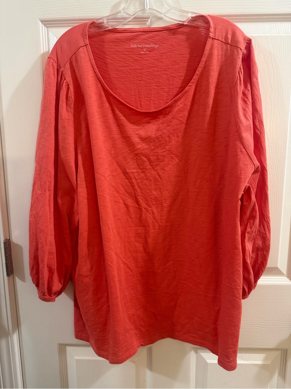 Soft Surroundings 3X Coral Long Sleeve Top